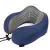 U-förmiges Nackenkissen Kationisches Gewebe Nackenschutz Memory-Schaum Reisekissen für Reise Auto Zuhause Blau Einzeln Nacken