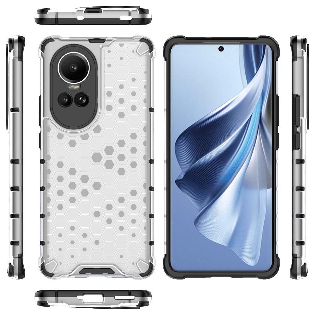 Für Oppo Reno10 5G (Global)/Reno10 Pro 5G (Global) Hülle Wabenmuster TPU+PC Smartphone-Hülle