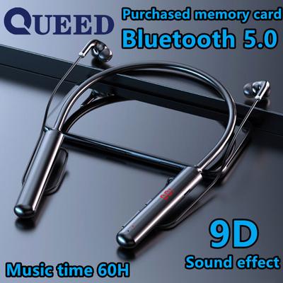 Das neue 5.0-Bluetooth-Headset mit hängendem Hals kann die Karte einlegen und das kabellose Stereo-Bluetooth-Headset mit superlangem Standby anzeigen