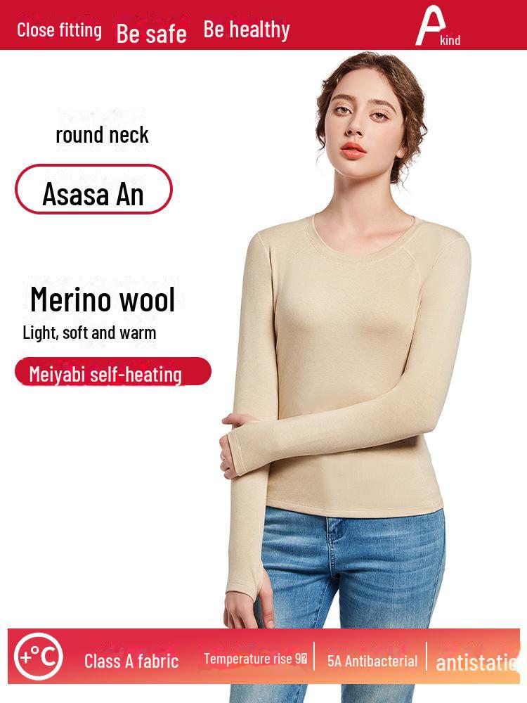 

German Velvet Half-High Collar Slim Fit Long Sleeve Women s Top for Autumn/Winter Round Neck, S
