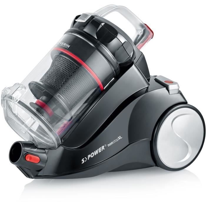 SEVERIN MY7114 Aspirateur sans sac multicyclonique, Bac à poussières : 1,8L, brosse soft sound + brosse parquet XL, filtre Hepa 14