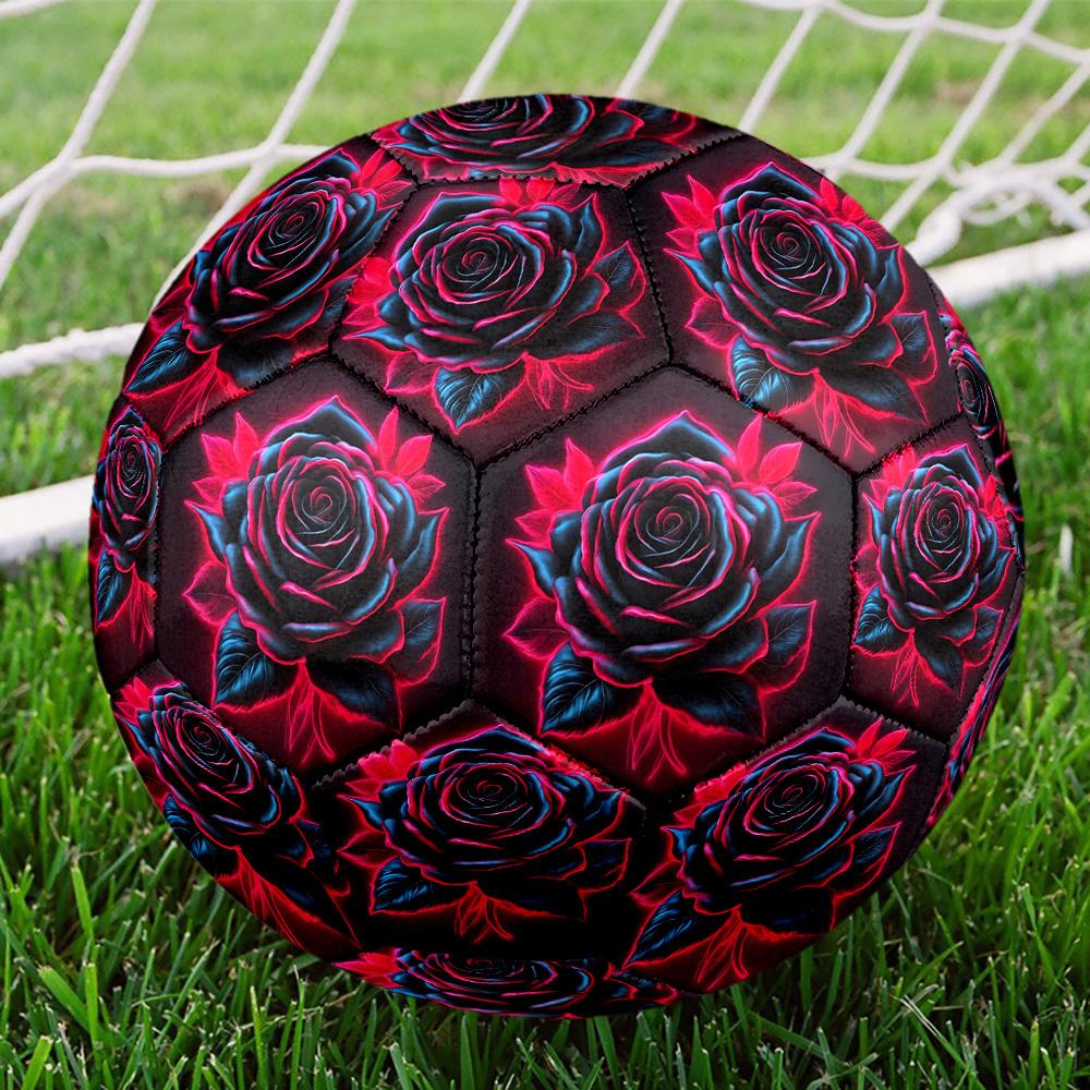1pc Neon Rose Bloom Size 5 Soccer Ball Professional Match Training Football Indoor &Outdoor Sports Ball Lightweight Durable m6516