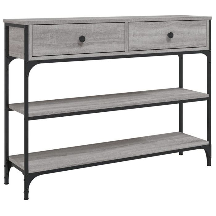 VidaXL Console Table Sonoma Grey 100x25x75 Cm Engineered Wood 834183