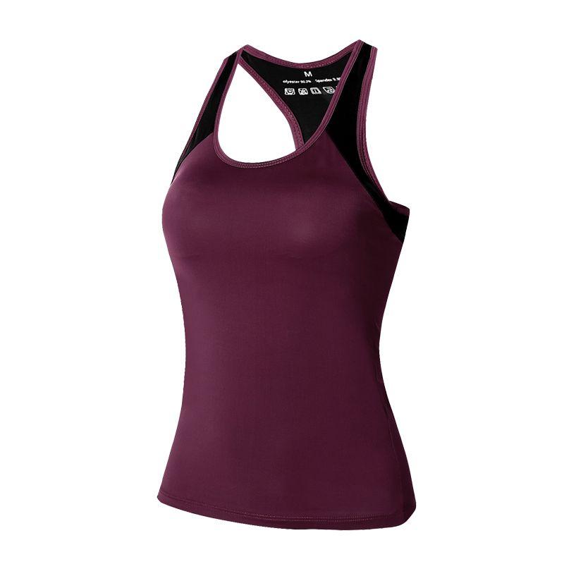Outwear Fitness Clothes T-shirt Yoga Vest with Chest Pad