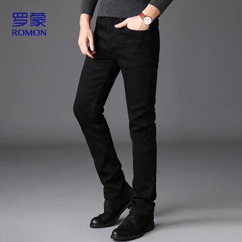 Romon Men's Stretch Straight-Leg Jeans