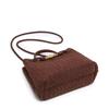 Borsa Tote Tessuta in Velluto Retro: Borsa a tracolla quadrata piccola da donna autunno/inverno