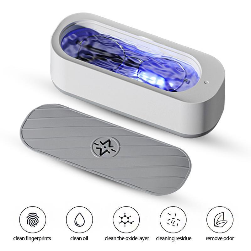 1 Set High Frequency Vibration Wash Cleaner Jewelry Glasses Cleaner Usb Rechargeable Or Battery Mode Ultrasonic Cleaning Machine
