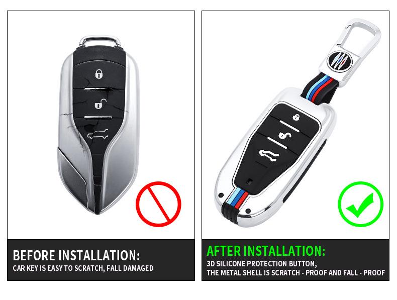 Sichuan Auto Yema T70/T80 Key Case (2016-2018 Models) - Metal Remote Control Shell with Buckle