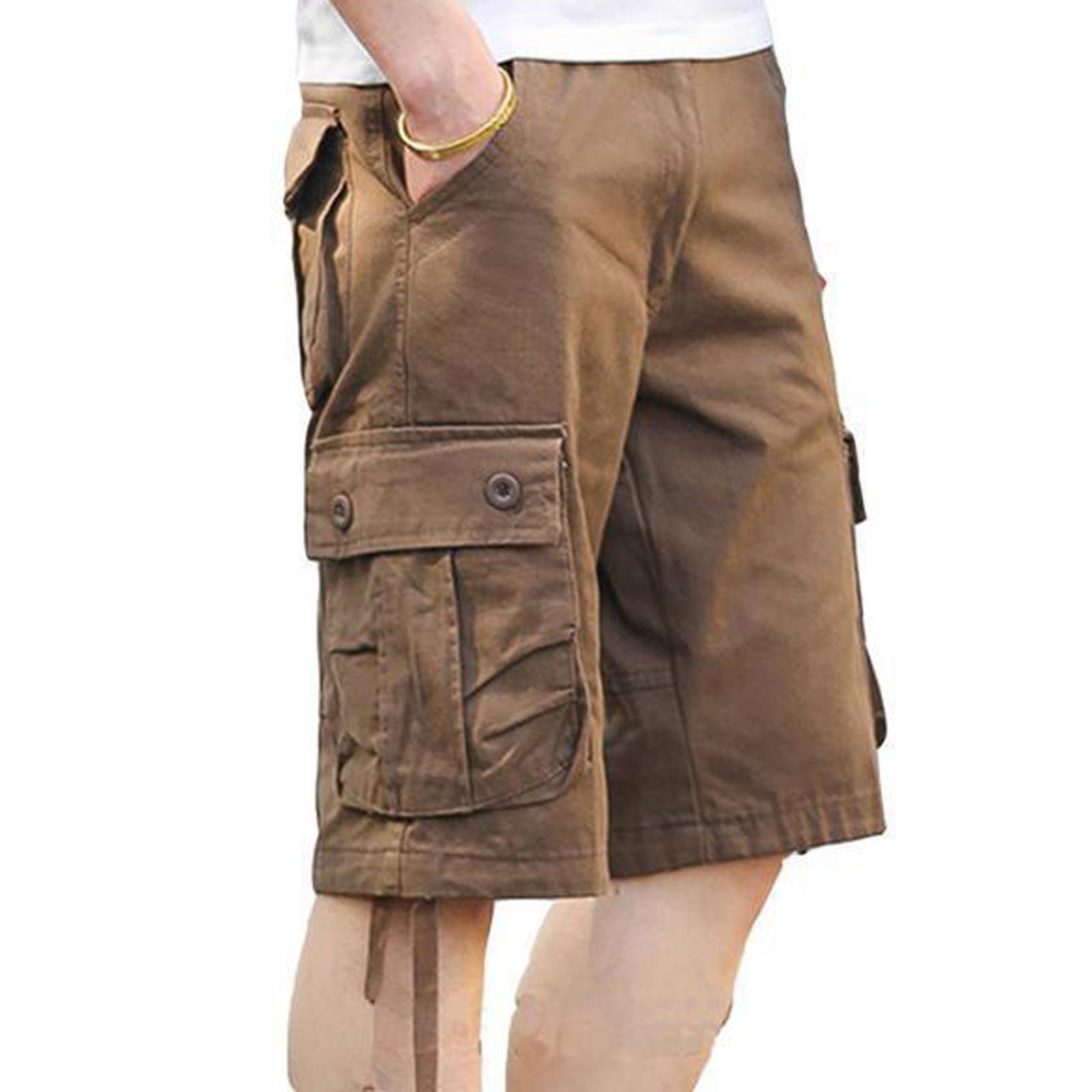 

Мужские свободные повседневные брюки с несколькими карманами, однотонные шорты-карго 42