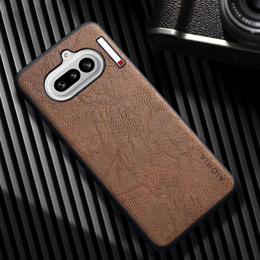 

Case for Nothing Phone 4a 3 3a Pro Lite 2a Plus Luxury Cracked Faux leather Phone cover funda for Nothing phone 4a pro case Nothing Phone (4a) Pro коричневий