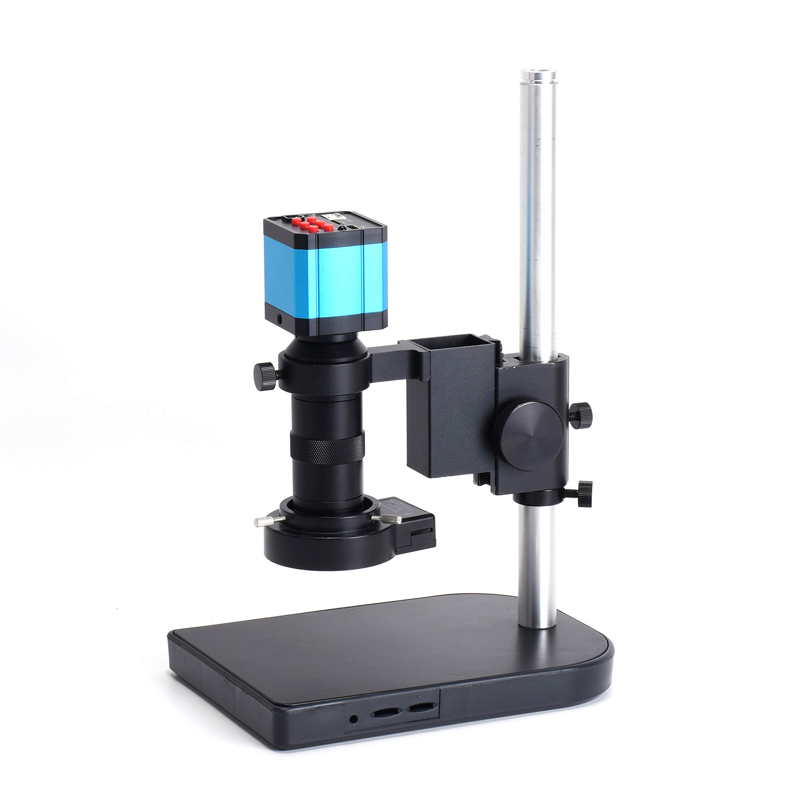 

HAYEAR 14 MP HDMI USB Industrial Microscope Kit Camera Set with Remote 100x Lens Video and 40 LED Ring Lights Control, C-Mount Recorder, чорний