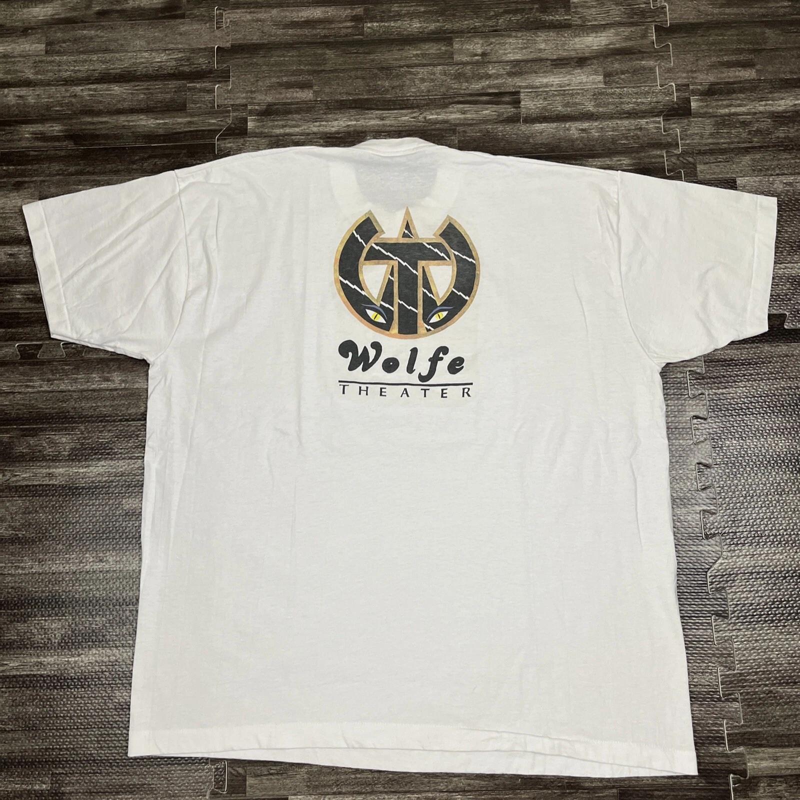 

Vintage 90s Wolfe Theater Single Stitch Graphic Tshirt White XXL 2XL VTG Unisex 2XL