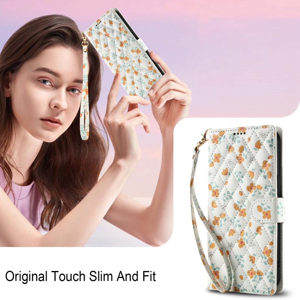 Étui en Cuir Motif Floral Mode Luxe Pour iPhone 16 15 14 13 12 11 17 Pro Max Plus 16e Portefeuille à Rabat Affaires Couverture avec Emplacement pour Carte