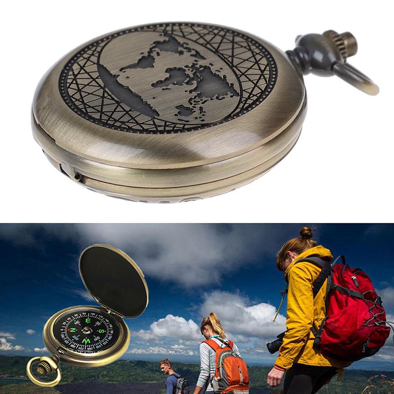 Retro Pocket Watch Compass Outdoor Tools Hiking Adventure Camping Equipment