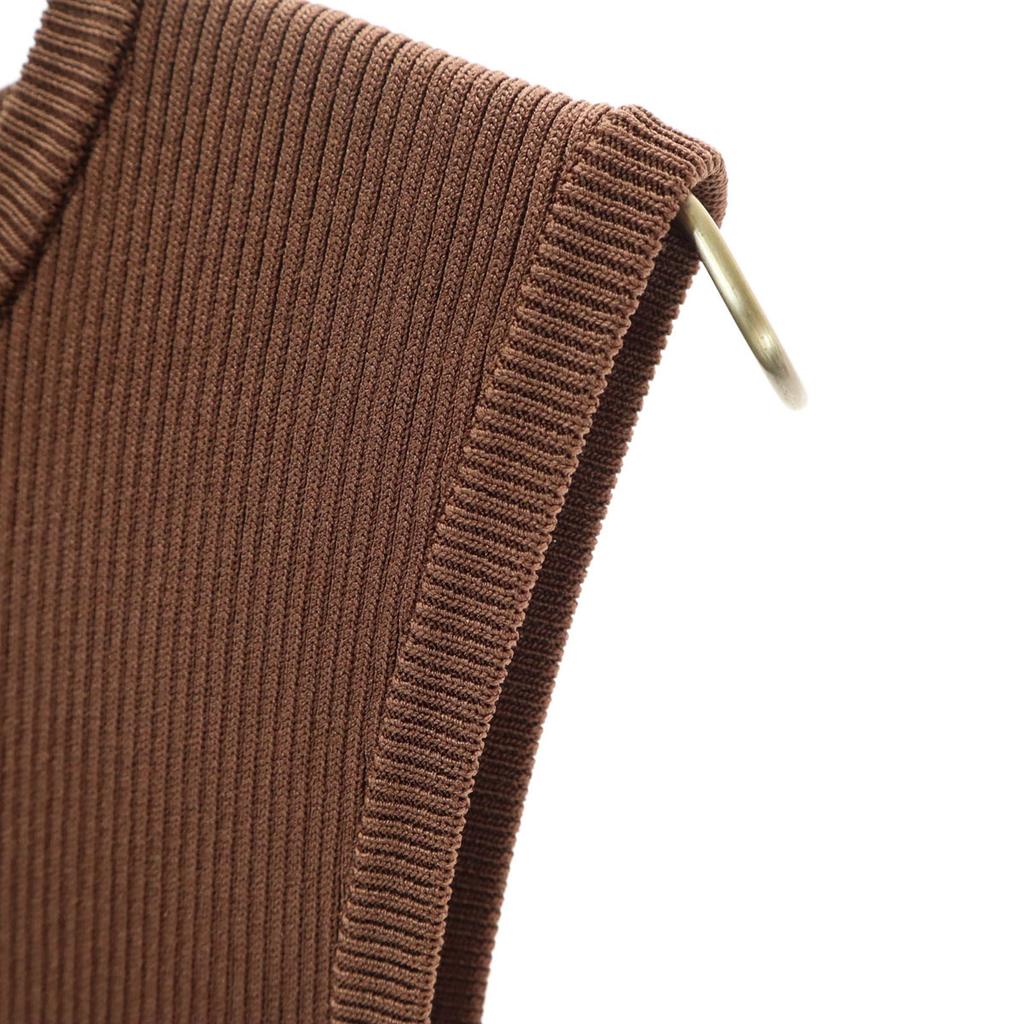 DRWCYS No Sleeve Knit One Piece 1 Brown Women Used