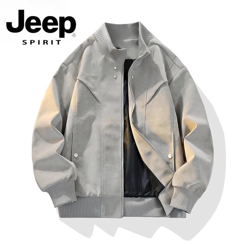 JEEP SPIRIT Men s Suede Feel Casual Jacket 4XL