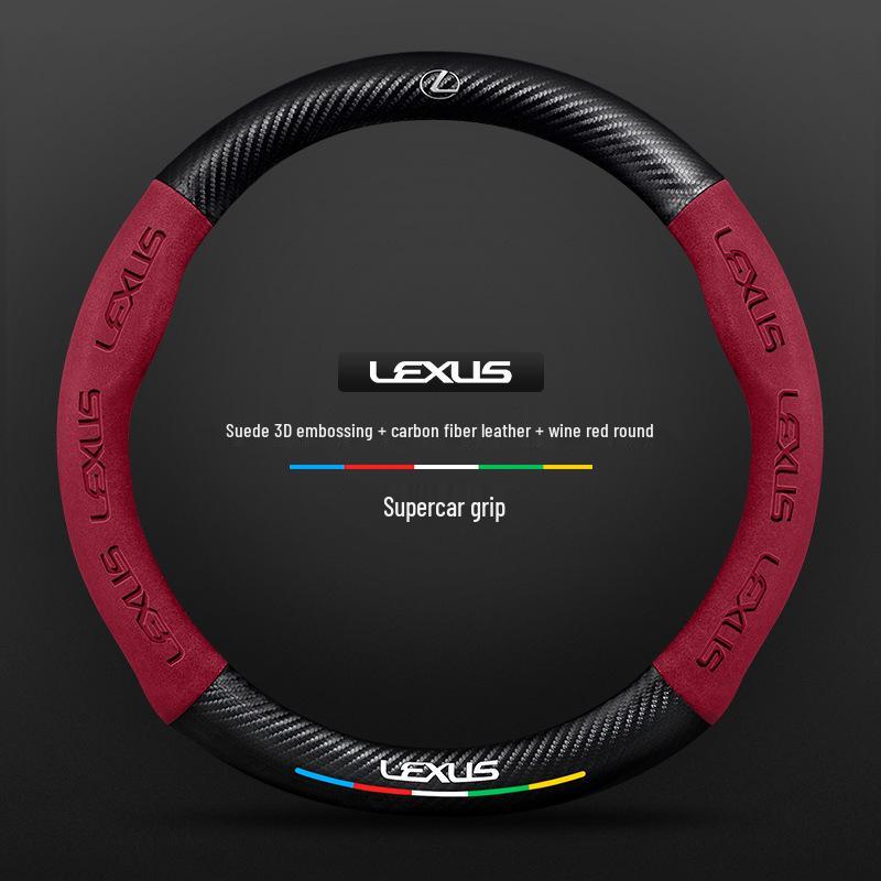 Lexus Steering Wheel Cover: Genuine Leather & Suede for UX, NX, RX, LX, CT