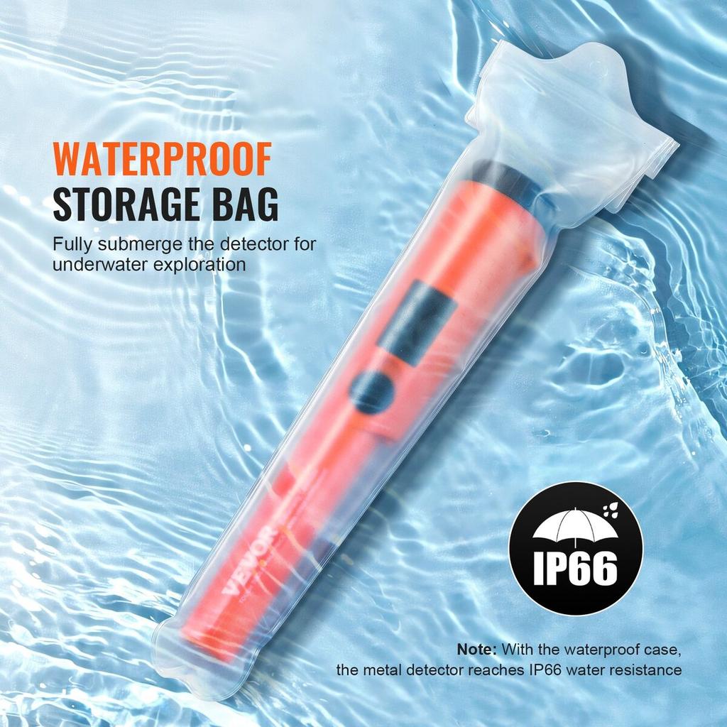Metal Detector Pinpointer Handheld Detector Wand Probe with Waterproof Bag