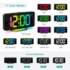 ORIA Digital Alarm Clock RGB LED Digital Clocks Colorful Clocks With Atmosphere Night Light for Home Office Best Gifts