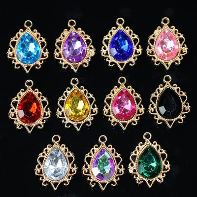 10Pcs Alloy Lace Diamond Water Drop Pendant Pendant DIY Handmade Headgear Earrings Pendant Accessories