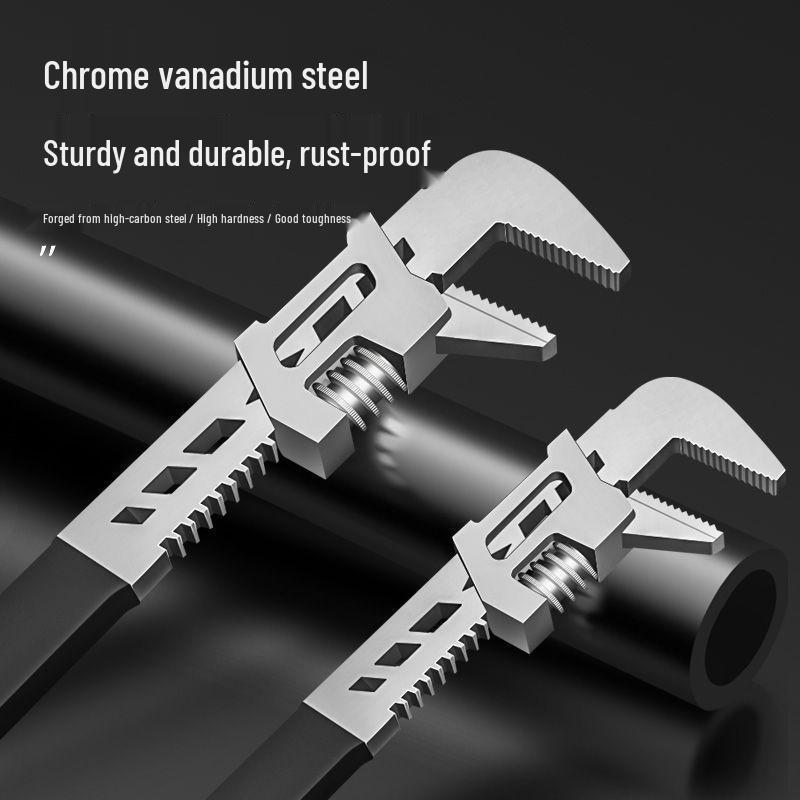 Adjustable Large-Aperture Right-Angle Pipe Wrench for Water Pipe Nuts