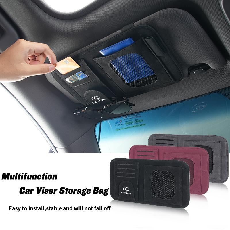 CKU5 Car Visor Storage Bag Sunglasses Clip Card Holder Organizer Accessories For Lexus CT ES GS NX IS250 CT200h IS300h ES300h RX400h