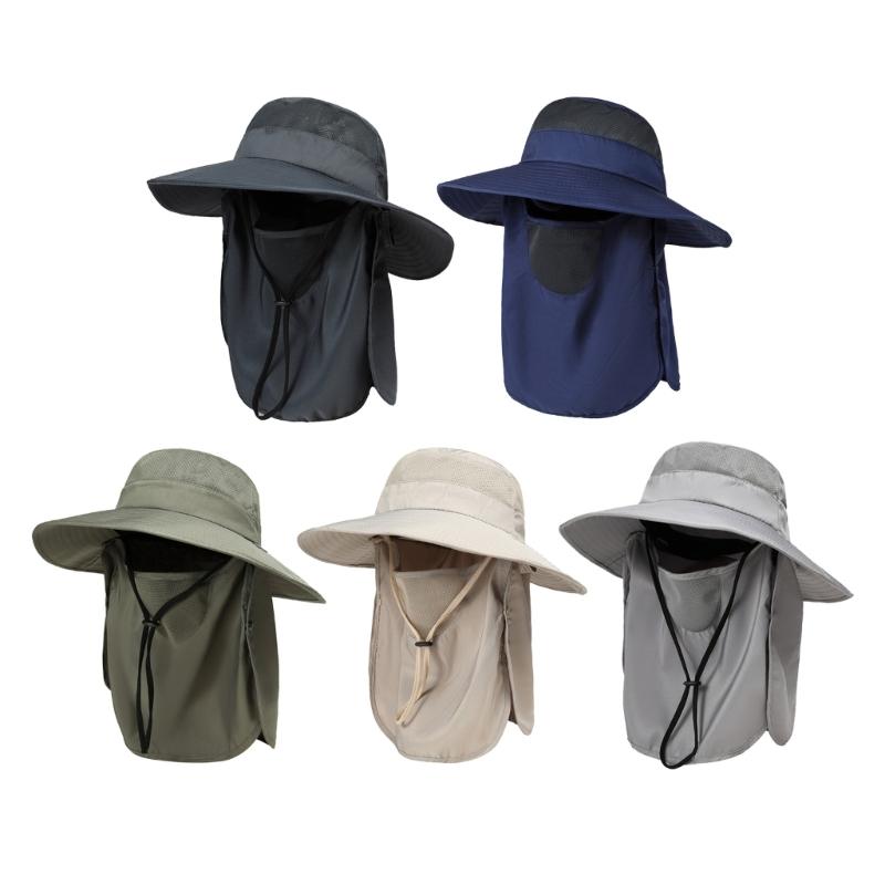 Sun Protective Fishing Hat  Breathable Adjustable Headgear Unisex Meshes Sun Hat for Outdoor Activity Men Women