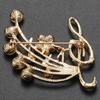 New Arrival Music Brooch Elegant Style With Rhinestones Treble Clef Pin Brooches For Ladies 