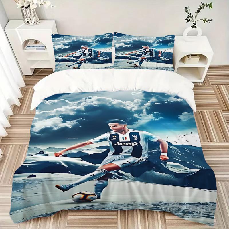 Juventus Football Player Snow Print 3Pcs Bedding Set,Duvet Cover with 2 Bedro,Pillowcase Home Birthday Gift