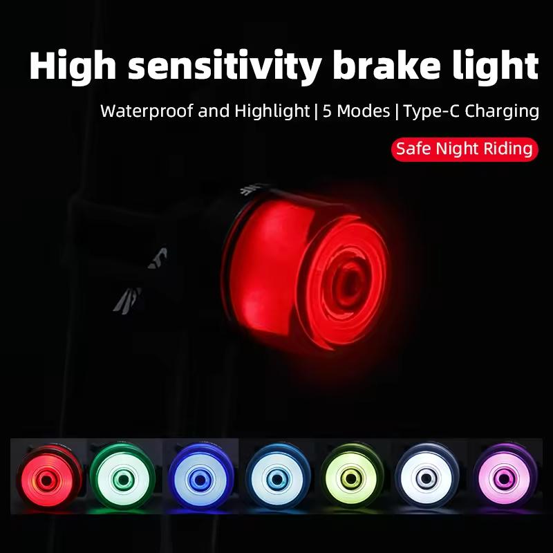 Aluminum Alloy Bike Tail Light USB RechargeableTail Light for Bicycle Mountain Road Bicycle Tail Light