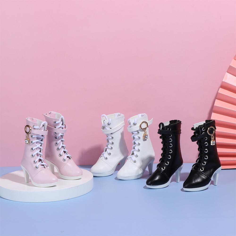 60CM Doll Shoes Princess High Heels Fashion PU Leather Boots Long Knee High Boots For 1/3 Bjd Doll Clothes Accessories