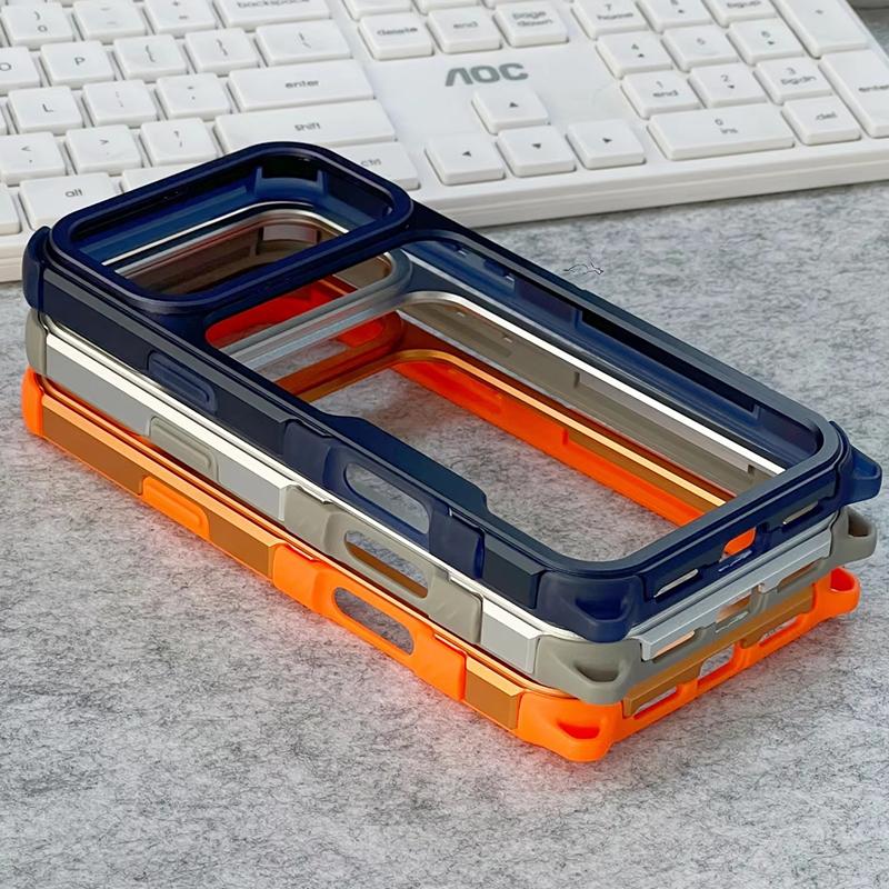 Aluminum Alloy Bumper Case for iPhone 18 16 17 Pro Max 16 17 18Open Back Frame with Cushioned Corners and Camera Edge Protection