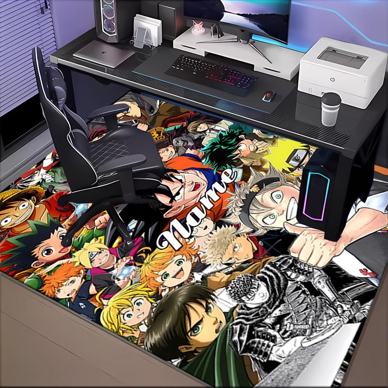 Custom Name Anime Characters Dragon Rug Game Carpet, Floor Mat for Bedroom Living Room Entryway Rug, Home Decor Idea Gift for Christmas birthday