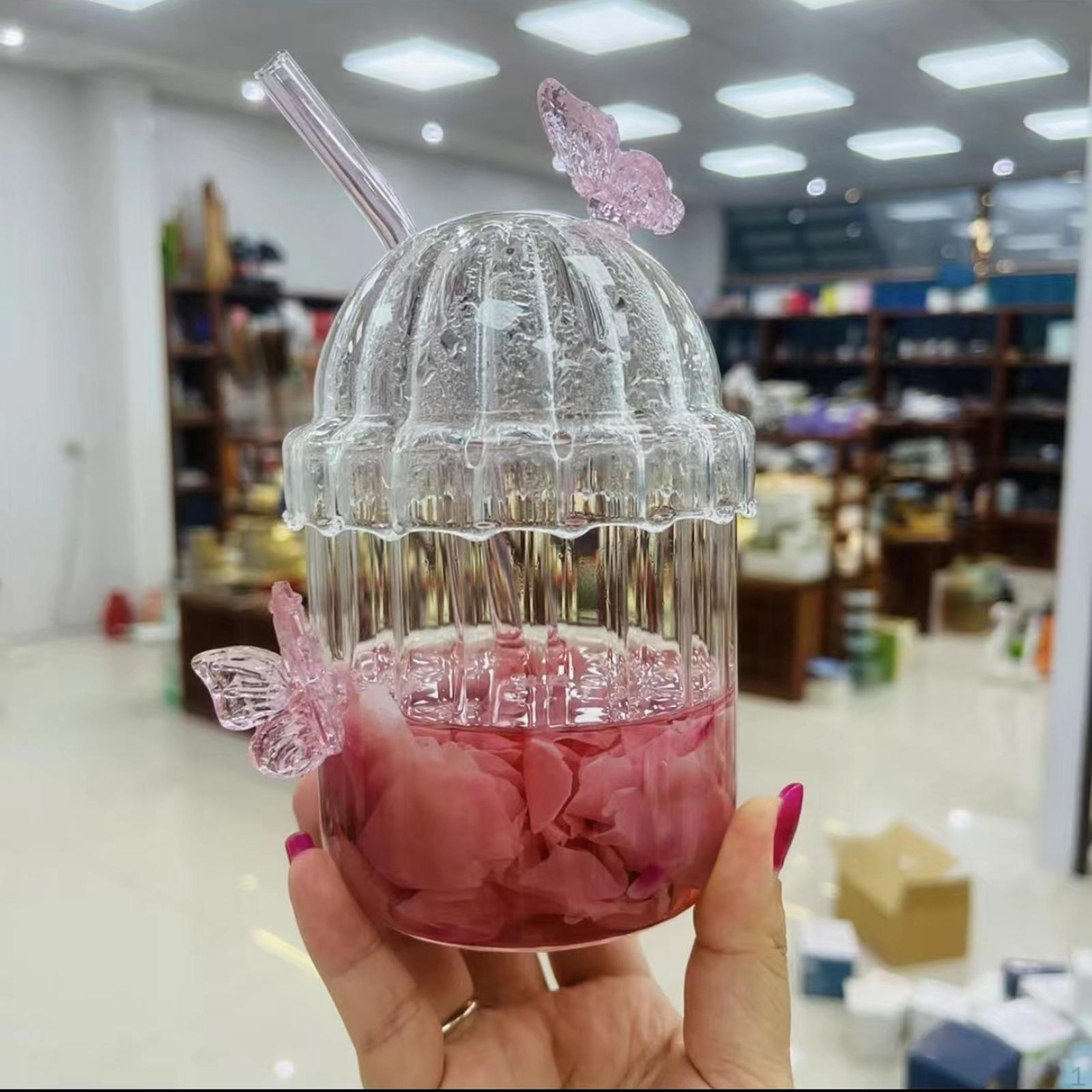 

Стеклянная чашка Кофейные аксессуары 400 мл Эстетичный подарок Стакан для питья для смузи чая молока