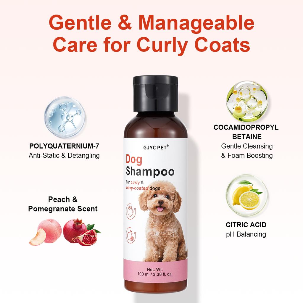 GJYC PET Curly & Wavy Coats Dog Shampoo Detangles Defines Curls Moisturizes Gentle