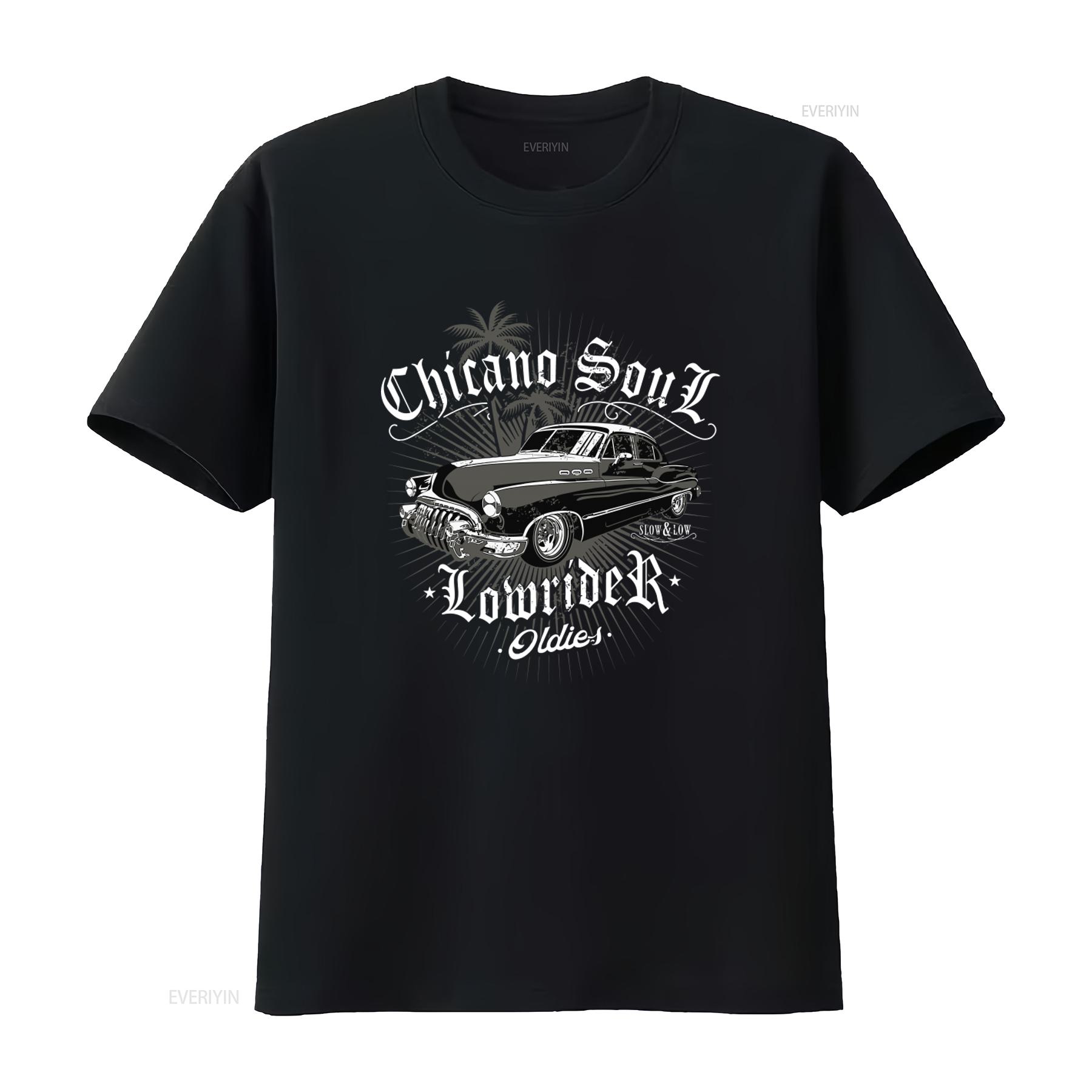 

Chicano Soul Lowrider Oldies Slow Low T Shirt Retro Car Design with Palm Trees Perfect for Vintage Enthusiasts vintage Washed 4XL