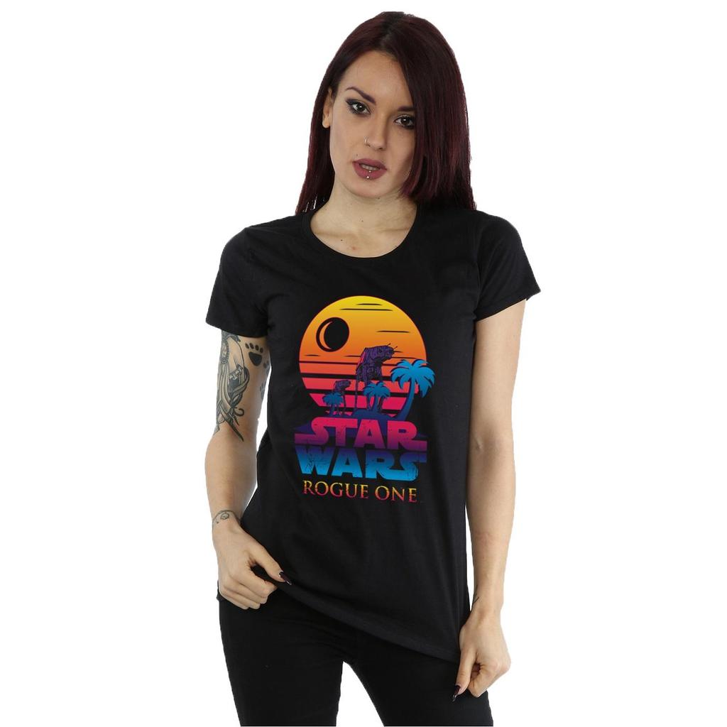 Star Wars Womens/Ladies Rogue One Logo Sunset Cotton T-Shirt