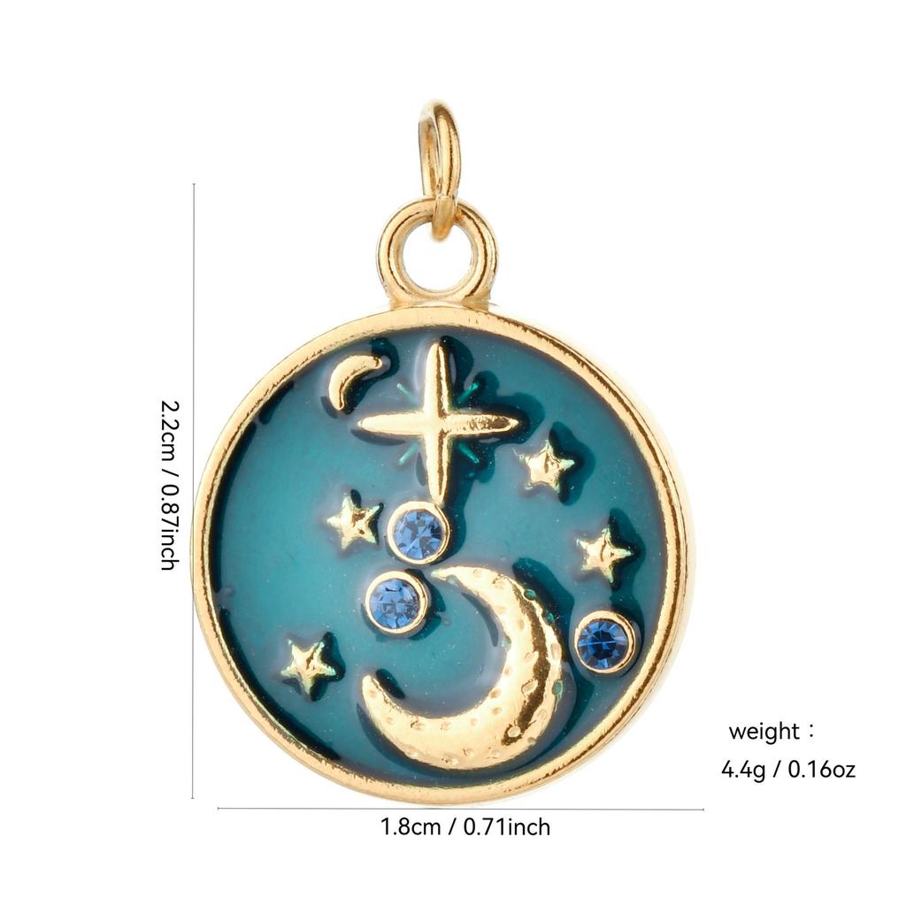 Stainless Steel Star and Moon Pendant for DIY Bracelet or Necklace - Versatile Fashion Jewelry Charm