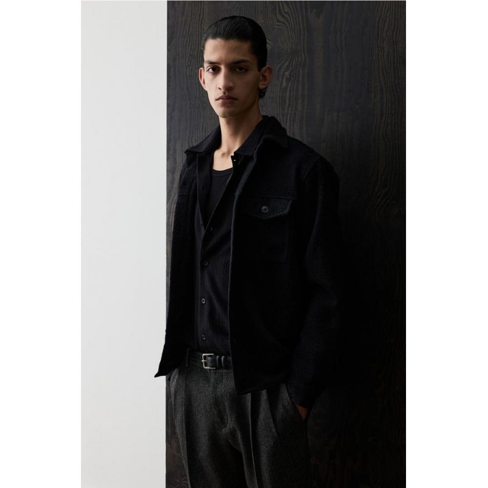 

HM Regular Fit Wool Blend OversHirt Black