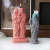 El Yapımı Sabun Alçı Reçine Aromaterapi Mum Silikon Kalıp Masaüstü Dekorasyonları için 3D Jesuses Silikon Mum Kalıbı