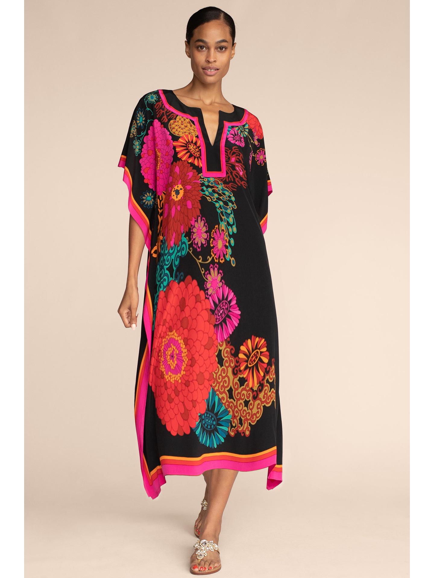 

Праздничная повседневная пляжная накидка-халат - Полиэстеровая ткань, 8 цветов (8709) One Size