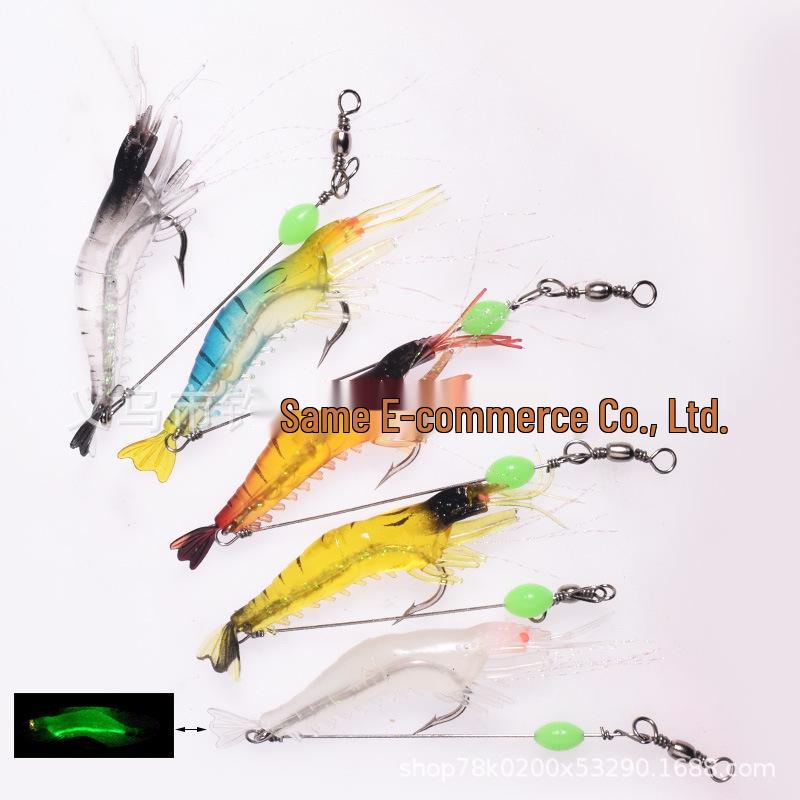 

Luminous Bionic Shrimp Lure – Soft Hooked Bait for Fishing Color E