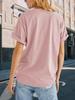 Women's Floral Rose Print Color Block Crew Neck Loose Graphic T Shirt