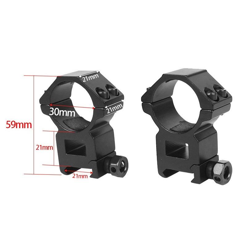 2PCS Clamps 30mm Rifle Scope Mount Picatinny Dovetail Rail Adapter Aluminum Ring with Stop Pin for Hunting Flashlight Clamp