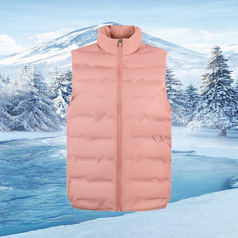 Men's and Women's Graphene Heated Light Duck Down Vest with Stand Collar