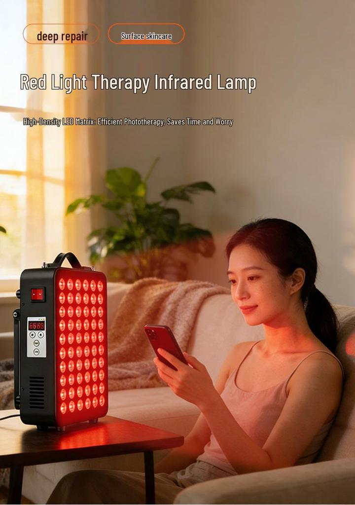 300W Infrared Physiotherapy Lamp for Home: Large Panel, Facial Red Light Therapy