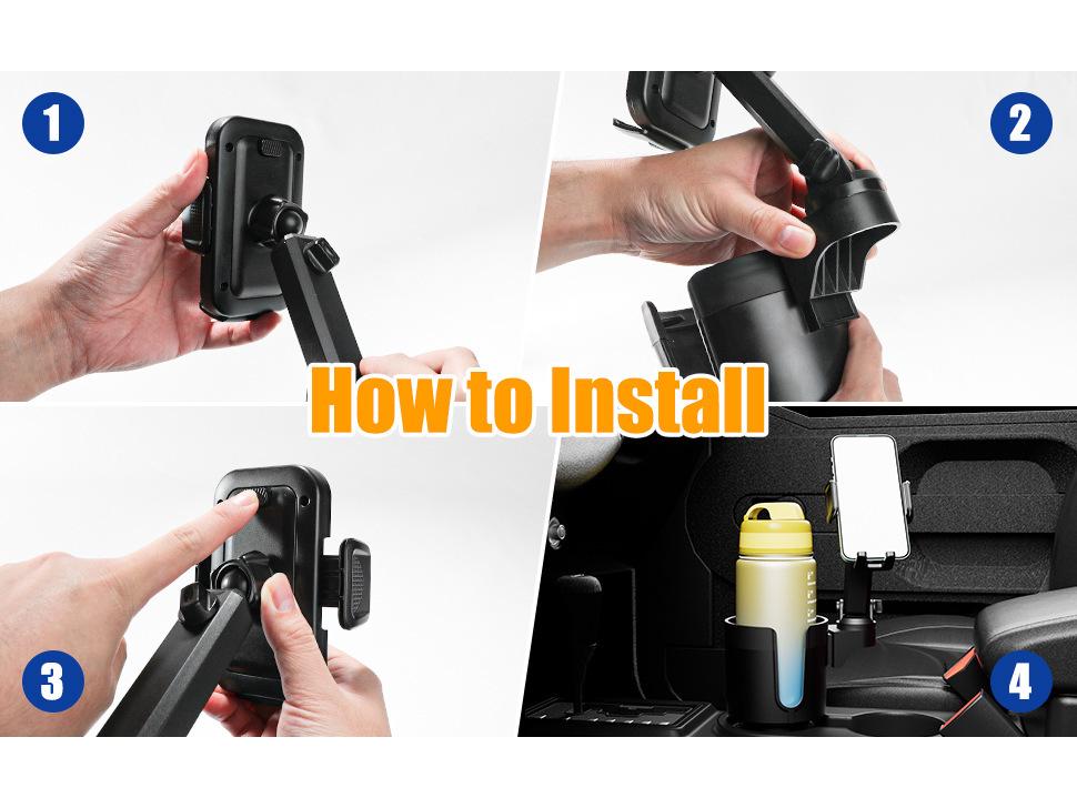 2-in-1 Multi-functional Car Cup Phone & Drink Holder Stand