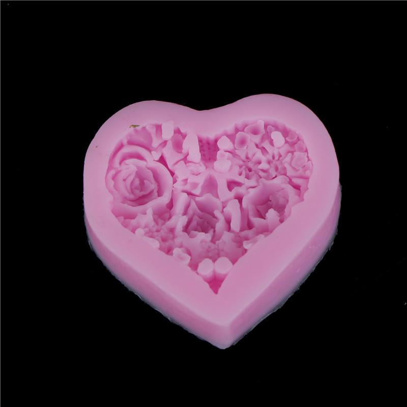 3D Heart Flowers Silicone Mold Fondant Mold Cake Chocolate Decorating Tools WRDE 3D Heart Flowers Silicone Mold Fondant Mold Cake Chocolate Decorating Tools WRDE