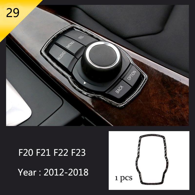 For BMW 1 2 Series F20 F21 F22 F23 Carbon fiber Car Control CD Panel Cover Trim Air conditioning Outlet Frame Decoration Sticker LNYCP1