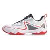 Li Ning Tessuto Sound Wave Pelle Sintetica Resistente all'Usura Assorbimento degli Urti Scarpe da Badminton Basse Uomo Scarpe Bianco Rosso AYTQ017-1